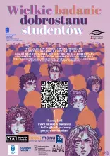 Plakat dotyczący Wielkiego Badania Dobrostanu studentów i doktorantów UG