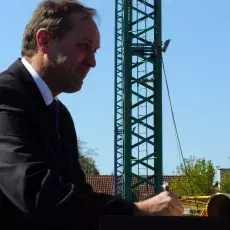 Wmurowanie kamienia węgielnego pod nowy budynek Instytutu Biotechnologii (kwiecień 2014)